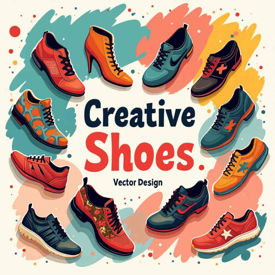 Creative shoes vector poster design